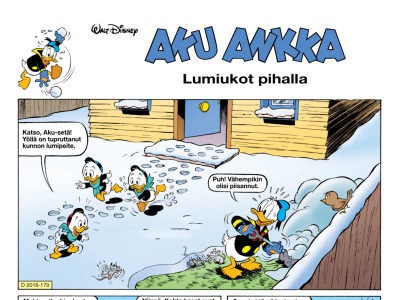 Lumiukot pihalla