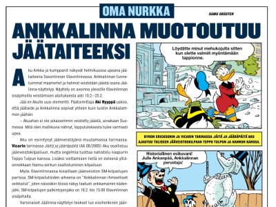 Ankkalinna muotoutuu jäätaiteeksi