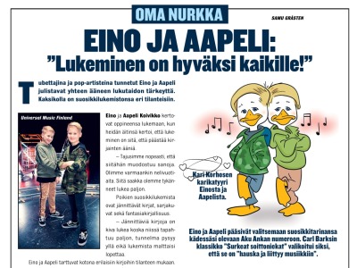 Eino ja Aapeli: "Lukeminen on hyväksi kaikille!"