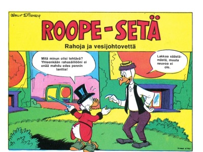 Rahoja ja vesijohtovettä