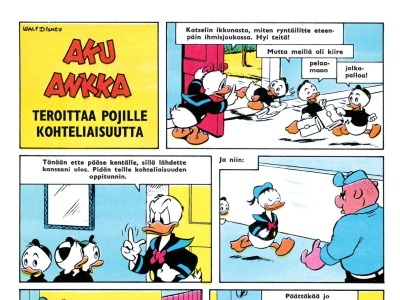 Aku Ankka teroittaa pojille kohteliaisuutta