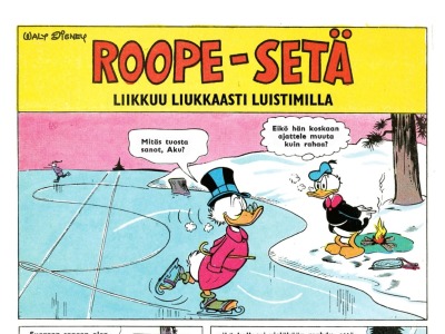 Roope-setä liikkuu liukkaasti luistimilla