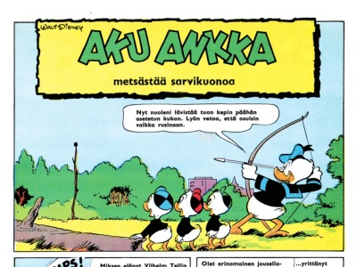 Aku Ankka metsästää sarvikuonoa