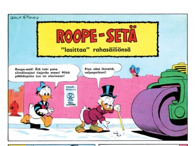 Roope-setä "lasittaa" rahasäiliönsä