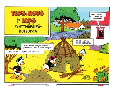 Tupu, Hupu ja Lupu syntymäpäiväkutsuissa