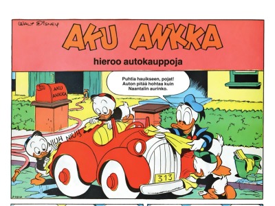 Aku Ankka hieroo autokauppoja