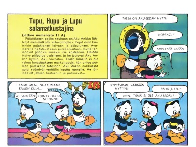 Tupu, hupu ja Lupu salamatkustajina