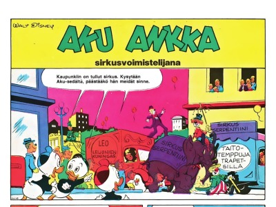 Aku Ankka sirkusvoimistelijana