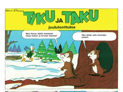 Tiku ja Taku joulutonttuina