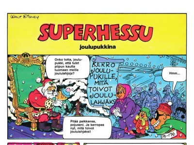 Superhessu joulupukkina