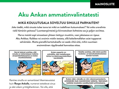 Aku Ankan ammatinvalintatesti