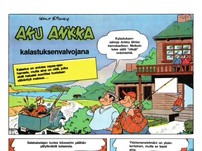 Aku Ankka kalastuksenvalvojana