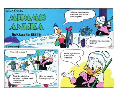 9288 Mummo Ankka liukkaalla jäällä