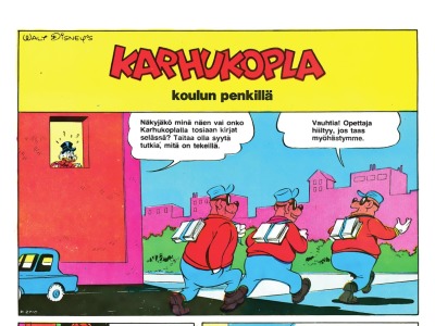 Karhukopla koulun penkillä