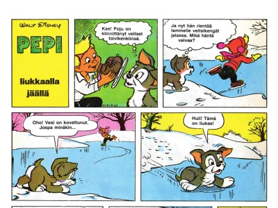 Pepi liukkaalla jäällä